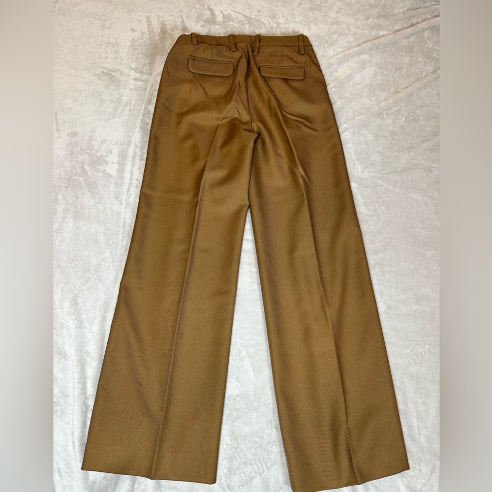 Banana Republic Wool Caramel Wide Leg Trousers Sz 6 NWT Quiet Luxury Classic Fit - Picture 3 of 10